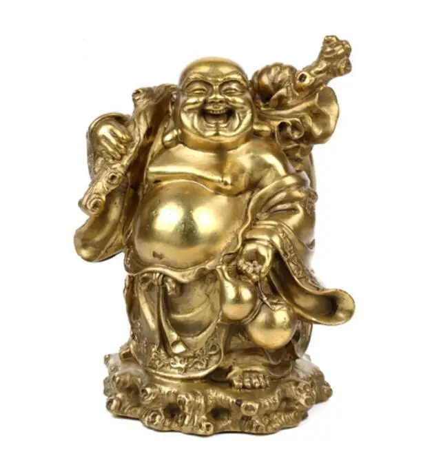 Медный свет сатуэ фэн шуй Майтрейя медь Будда статуя Будды украшения фигура