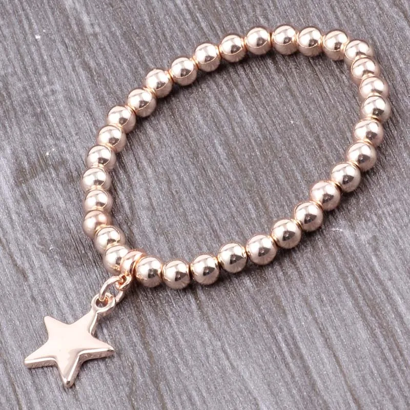 Elohyi Лидер продаж Для женщин Для мужчин Bijoux Femme DIY сплава пентаграмма 6 мм ccb бусы дружба эластичный браслет ручной работы ювелирные изделия оптом