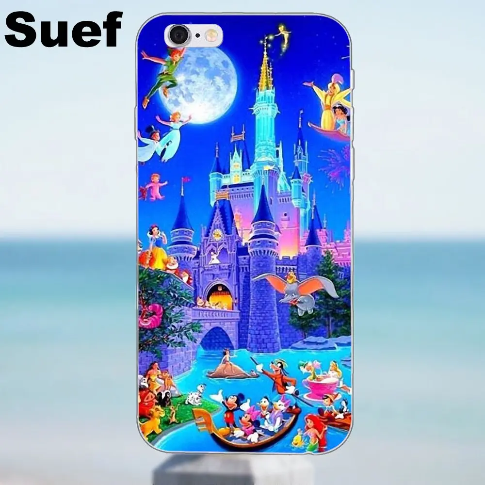Принцесса Золушка прозрачная обувь замок для iphone 4 4S 5 5S 5C SE 6 6 S 7 8 Plus x Samsung galaxy A3 A5 J1 J3 J5 J7 - Цвет: as picture