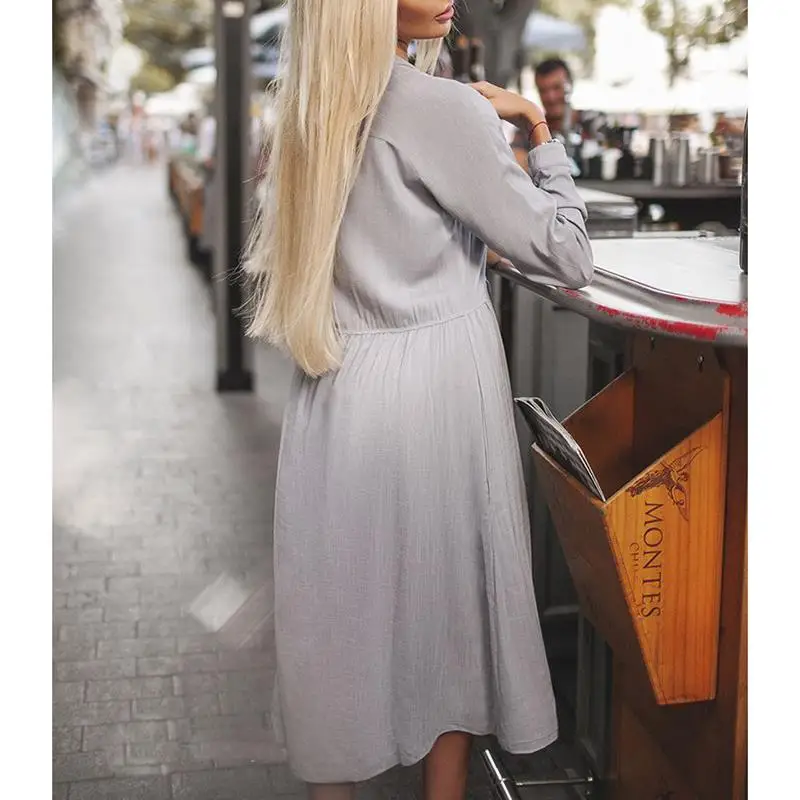

2018 Fashion Loose Autumn Dress Women Fall Casual Vestidos Long Sleeve Straight Dresses SJ090X
