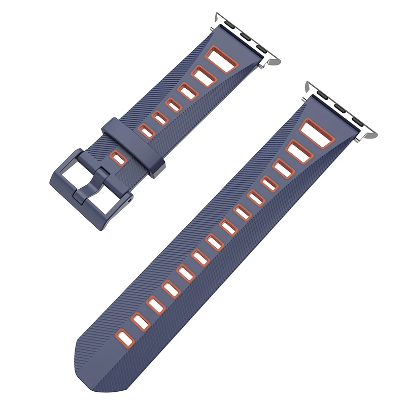 Minight Blue Orange Mijobs 20 мм 22 мм ремешок на запястье для Xiaomi Huami Amazfit Bip BIT PACE Lite силиконовый браслет аксессуары браслет ремешок для часов - Цвет: Minight Blue Orange