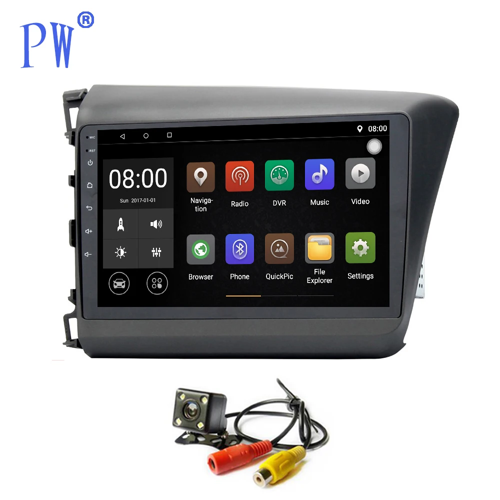 Android 7 1/8 0 Автомобильный GPS Радио Navi для Honda Civic 2011 2015 мультимедийный плеер стерео