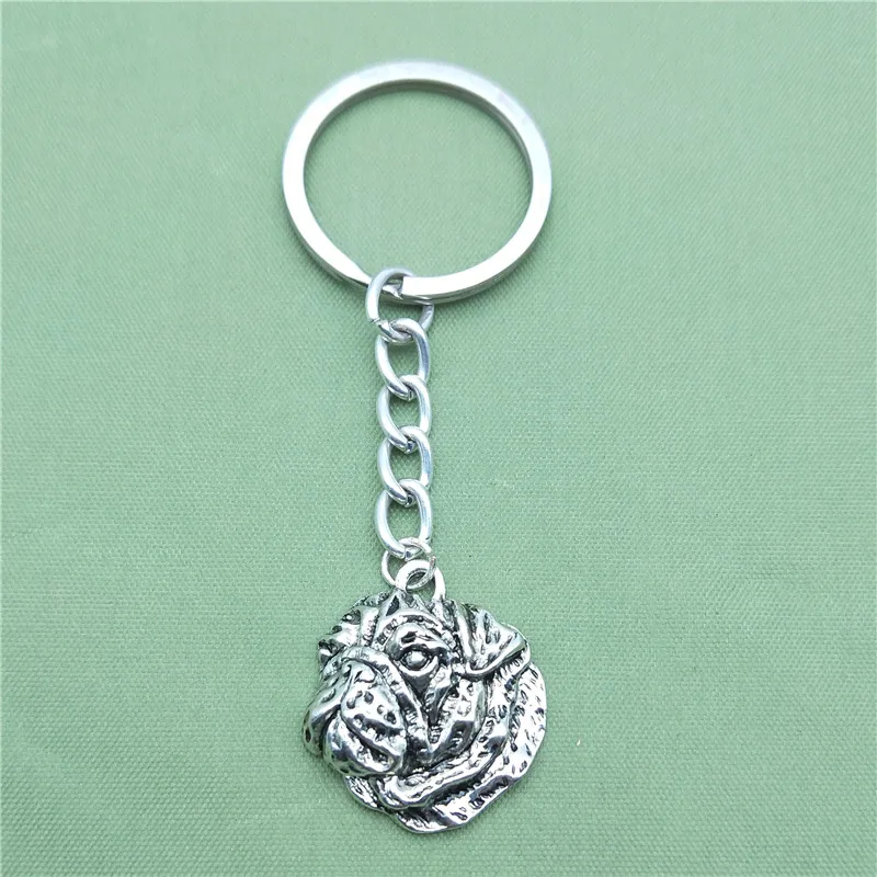

New Vintage Pug Key Chains Fashion Pet Dog Jewellery Pug Car Keychain Bag Keyring For Women Men