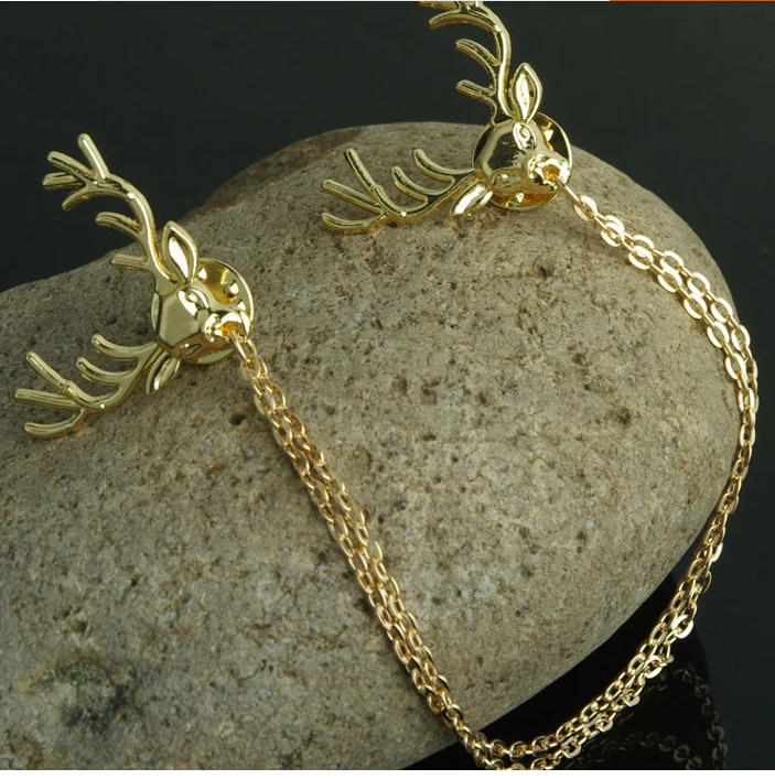 2015 новая мода сплав Винтаж Санта-лось булавка для воротника Олень Золотой