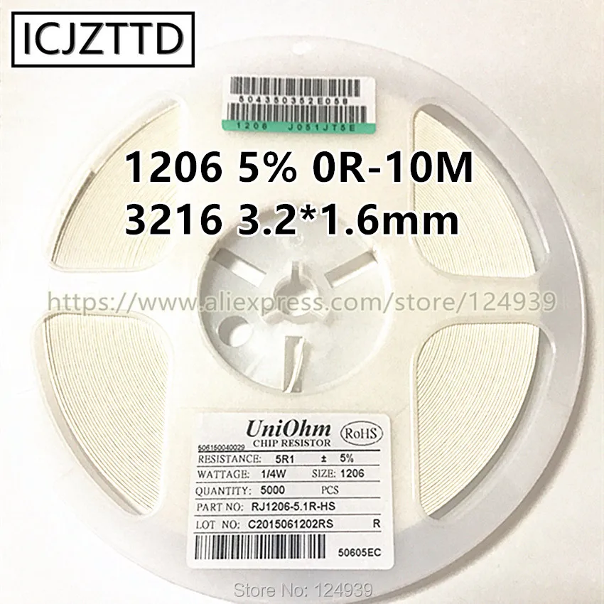 100 шт. 1/4 Вт RJ1206 5% SMD Res 22K 24K 27K 30K 33K 36K 39K 43K 47K 51K 56K 62K 68K 75K 82K 91K 100K 110K 120K 130K 150K |