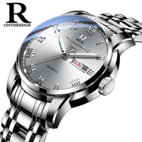 watch men women business waterproof clock auto date silver steel mens watches fashion casual ladies quartz wristwatch new