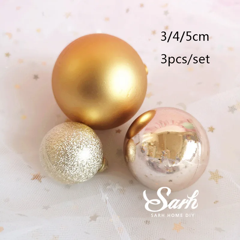 Gold balls set Шикарная Золотая Корона, бант, единорог, топперы для торта, принадлежности для детского дня, вечерние, свадебные, Валентина, Помолвочные украшения, милые подарки - Цвет: Gold balls set
