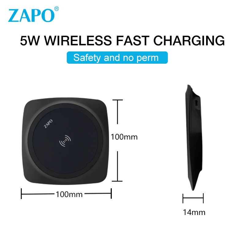 ZAPO Universal 5W Smart Wireless Charger Qi Standard Quick USB Charging Pad Radiation-Free Automatic Control For IPHONE 8 X plus | Мобильные