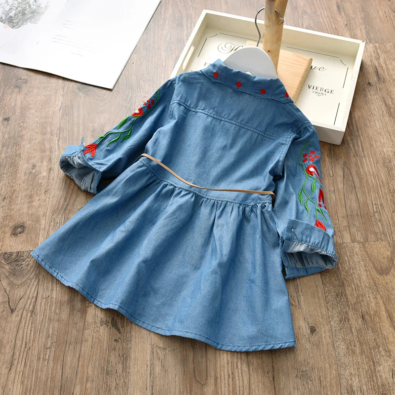 BibiCola/Джинсовое платье для девочек 2018 детская Костюмы Весна Повседневное es хлопок