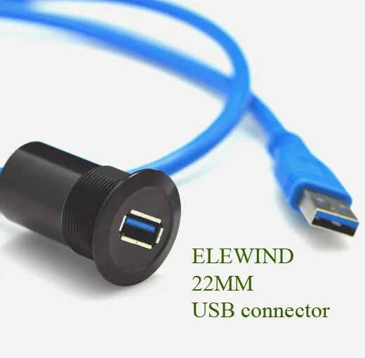Металлический USB разъем 22 мм/USB (USB3.0 мама A папа с проводкой 60 см)|connector socket|socket