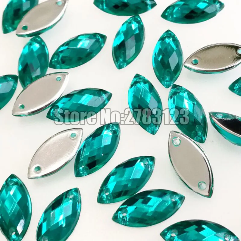 blue green 5x10 мм/7x15 мм/9x20 мм конский глаз Форма Высокое качество акрил пришить стразы с двумя отверстиями, diy/аксессуары для одежды - Цвет: blue green