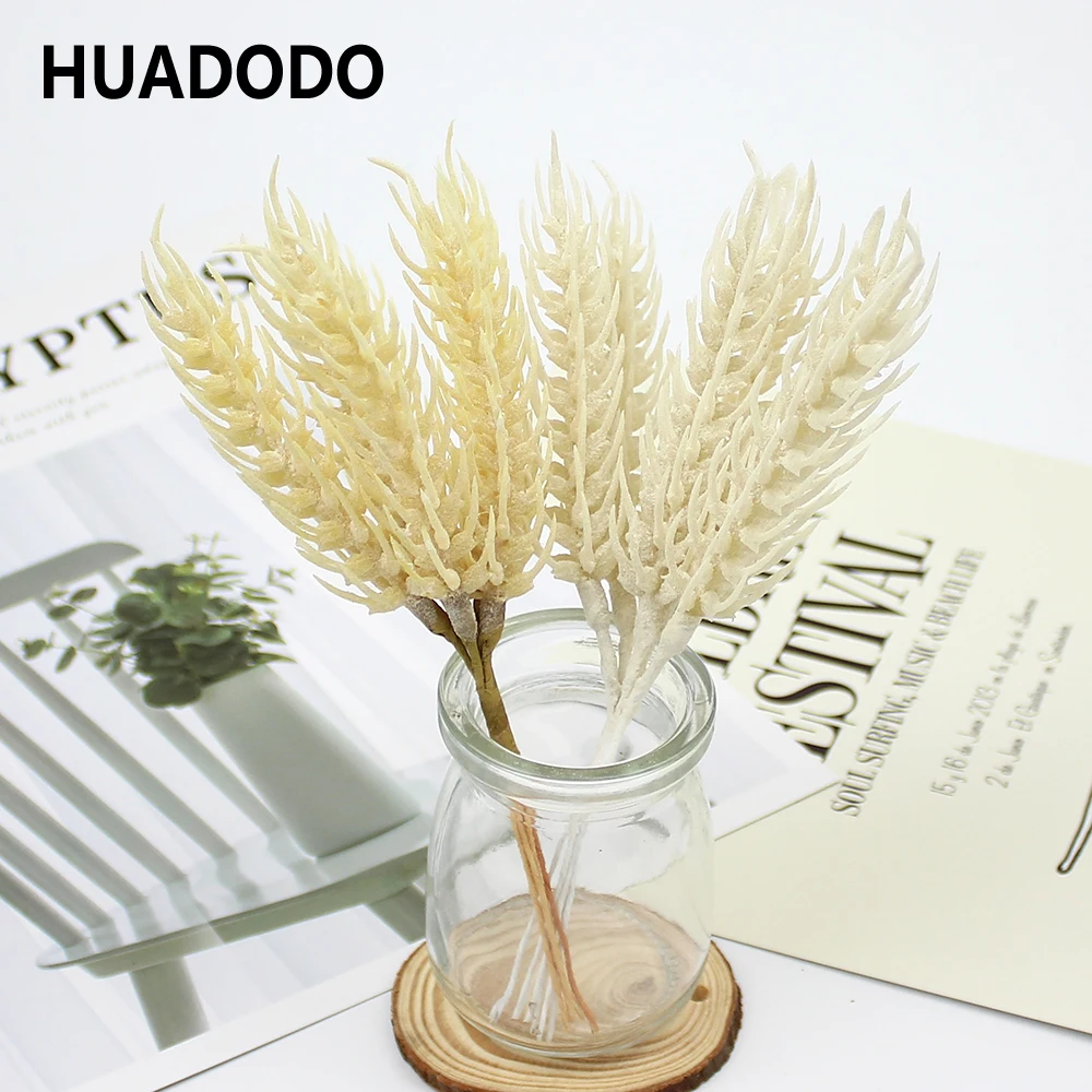HUADODO 6 шт. искусственные осенние мини цветы из пшеницы букет для домашнего