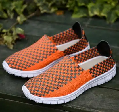 2018 summer new men's woven shoes low tide casual couple elastic belt lazy breathable sneakers | Обувь