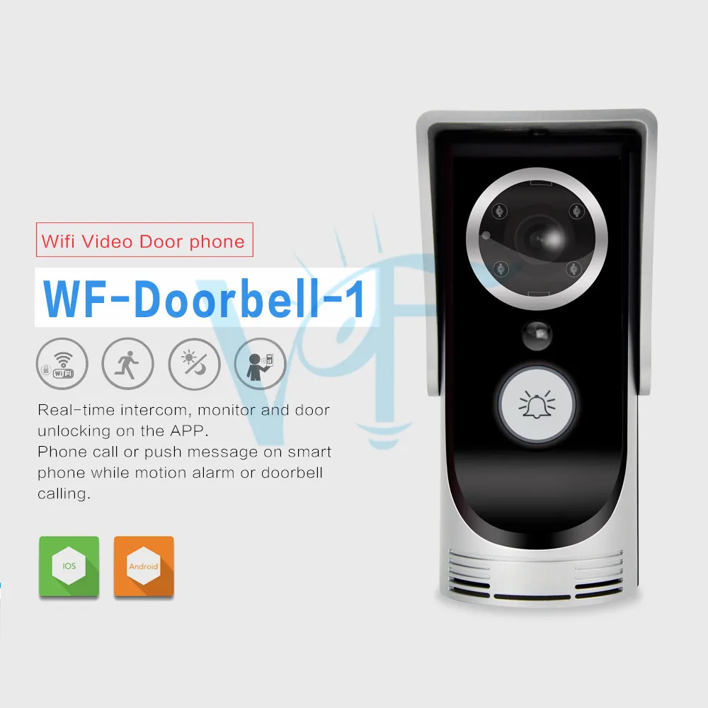Бесплатная доставка Wi Fi vedio домофон дверной звонок камера видеотелефон для дома