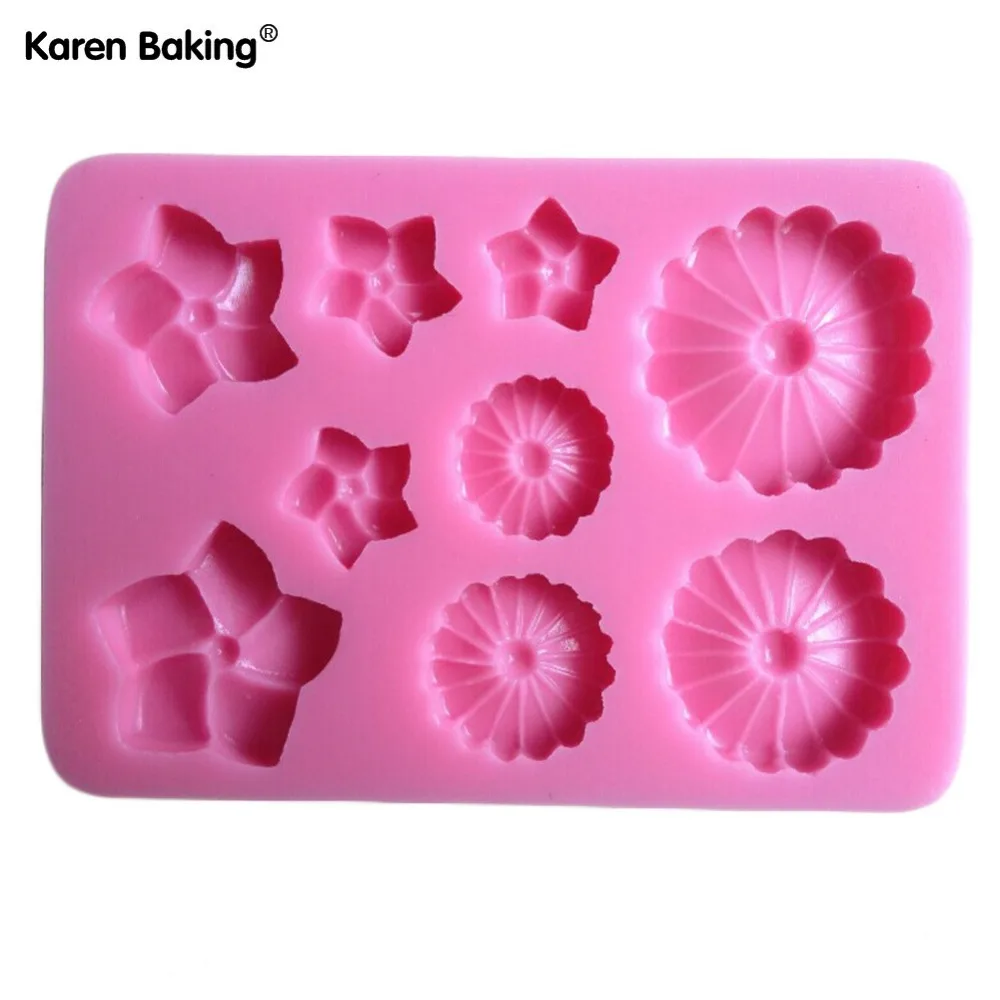 Beautiful Flower Shaped 3D Silicone Cake Fondant Mold Decoration Tools Soap Candle Moulds | Дом и сад
