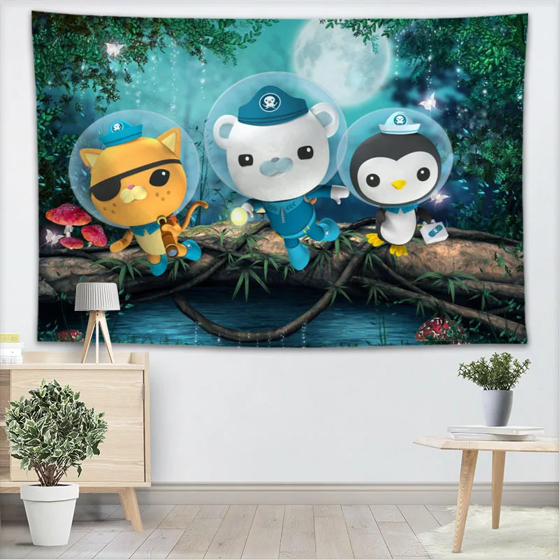 Octonauts аниме гобелен настенный Декор для домашней вечеринки на день рождения украшения тканевые гобелены палатка путешествия спальный коврик - Цвет: 1