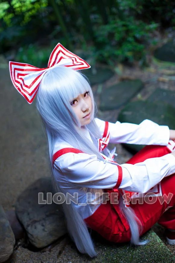 

TouHou Project Fujiwara no Mokou Cosplay Costume Full Set With 11pcs Bow Tie