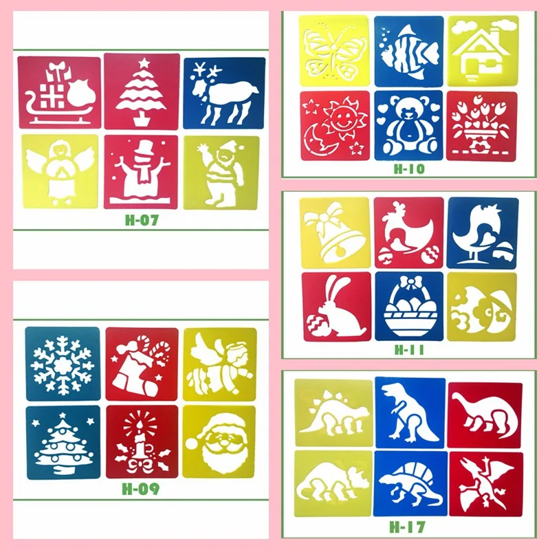 5 комплектов (30 шт.) трафареты для аэрографии и шаблонов Трафаретный инструмент