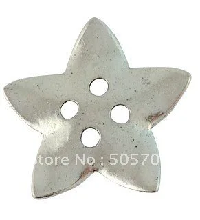 Тибетский серебристый цвет 40 шт. бисер со звездными кнопками A16334 | Украшения и
