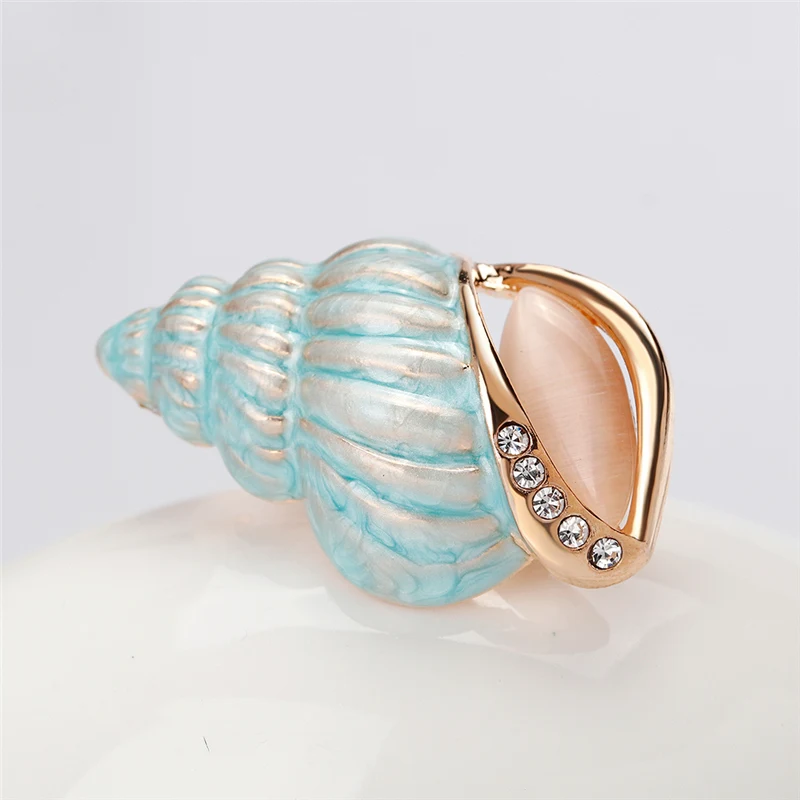 Шикарные Броши с Эмалью и Ринестонами в Морском Стиле: Голубые Коньки, Насекомые и Раковины - Украшения для Вечеринок и Пляжа в Женском Образе