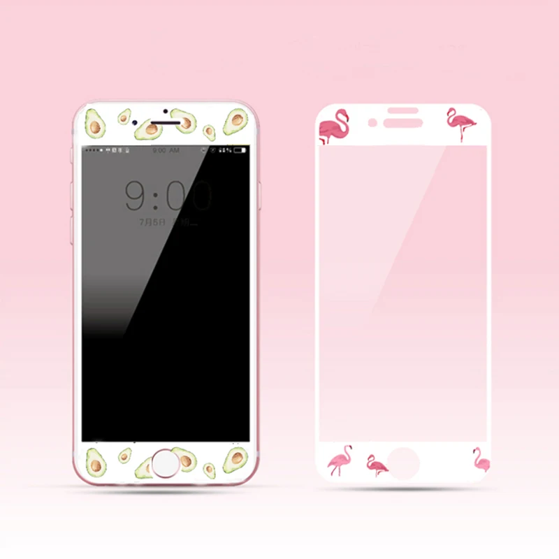 DIFFRBEAUTY мультфильм милый летний цветочный фрукты авокадо Фламинго экран