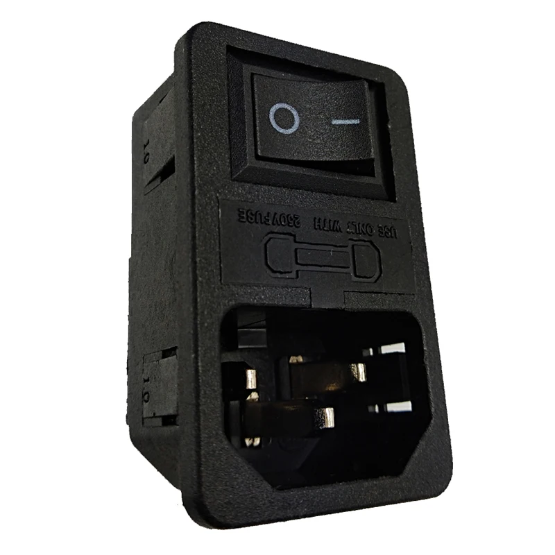 IEC 320 C14 розетка на входе 2Pin переключатель плавленый предохранитель разъем 10A 250 В