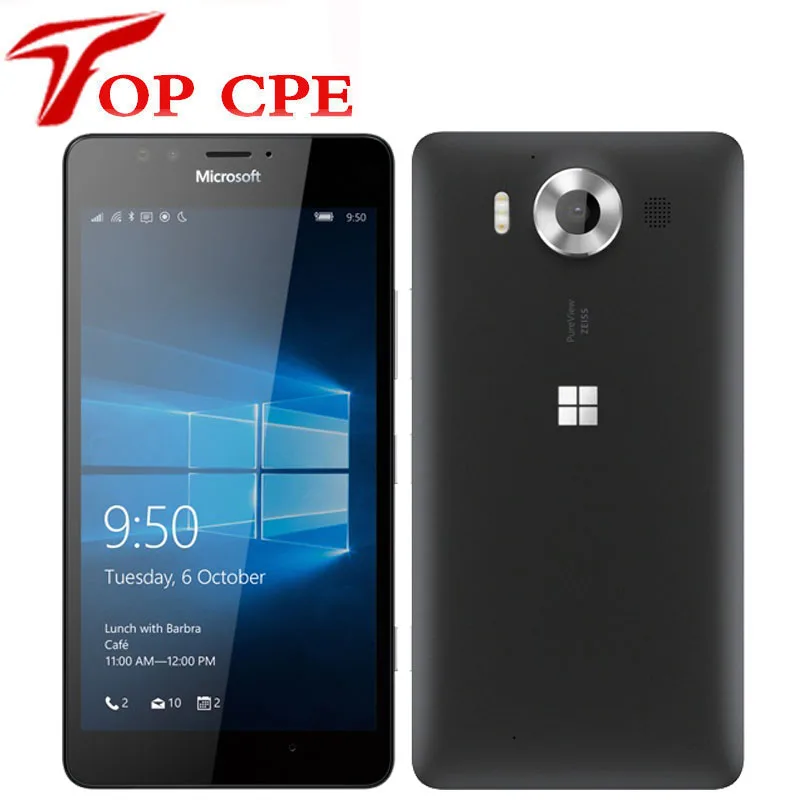 Оригинальный Nokia Microsoft Lumia 950 разблокированный 5 2 дюймовый шестиядерный LTE 4G 32 ГБ ROM