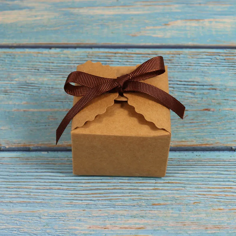 Винтажная Белая Мини-коробка из крафт-бумаги в стиле ретро 10 шт. Подарочная