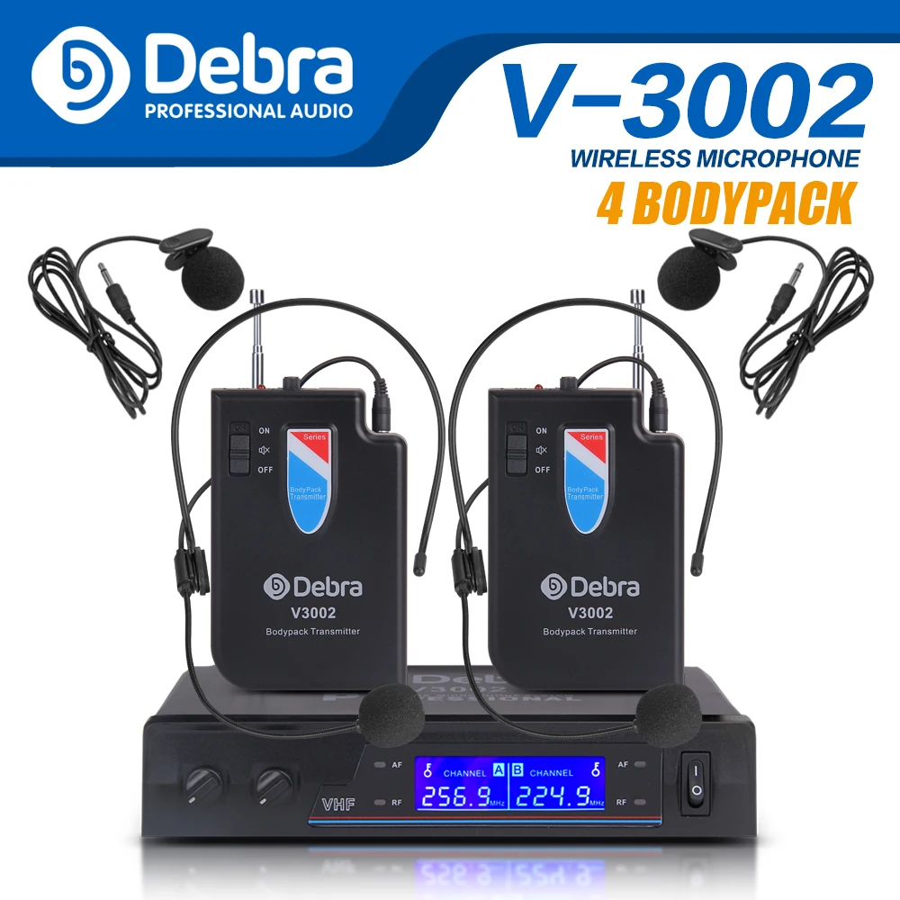 Беспроводной двойной петличный микрофон Debra Audio V3002 VHF/гарнитура микрофонная