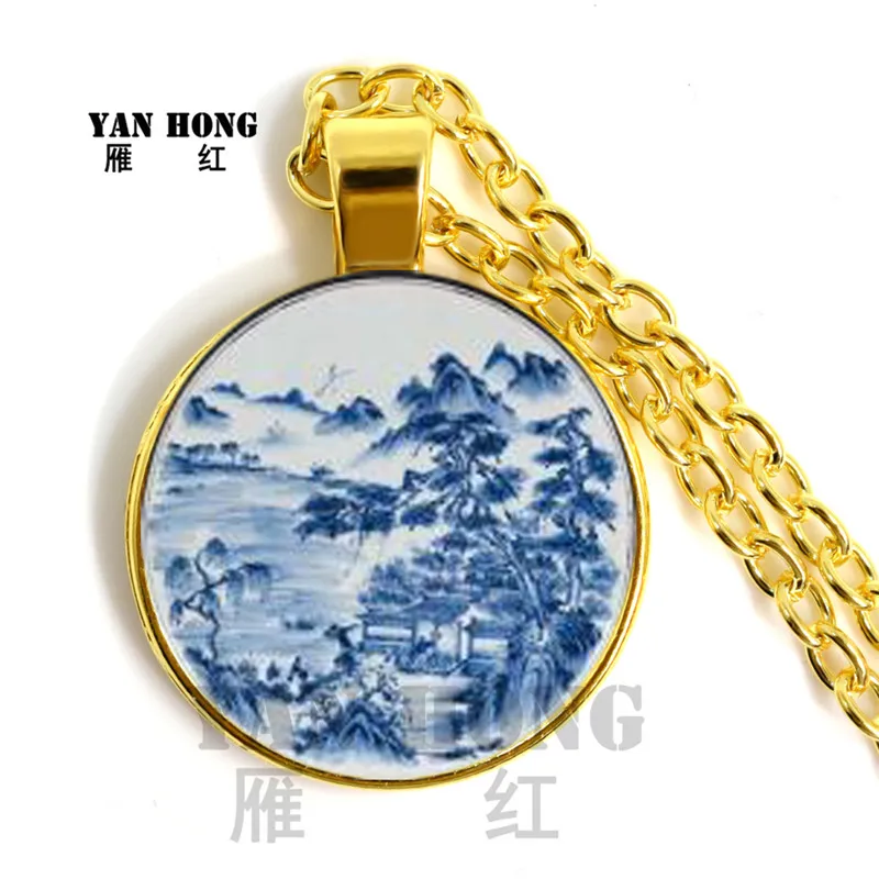 Китайская сине белая фарфоровая Классическая картина в стиле героев фильма