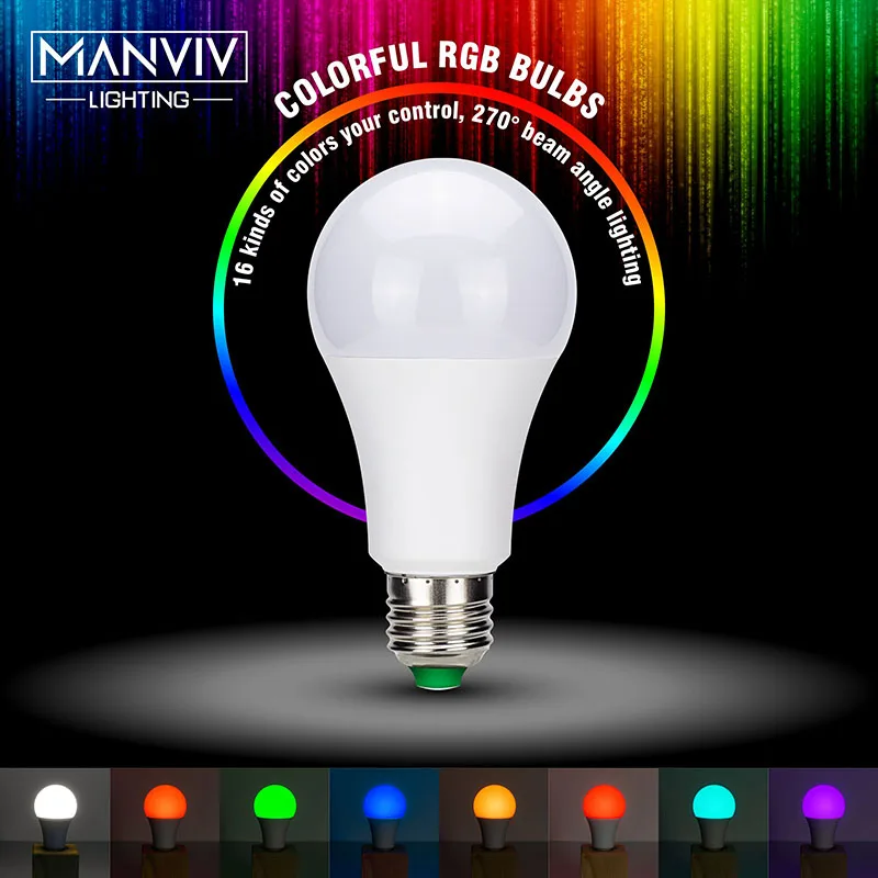 E27 LED 16 цветов меняющая RGB 5 Вт 10 15 220 В Волшебная Праздничная лампа Светодиодная