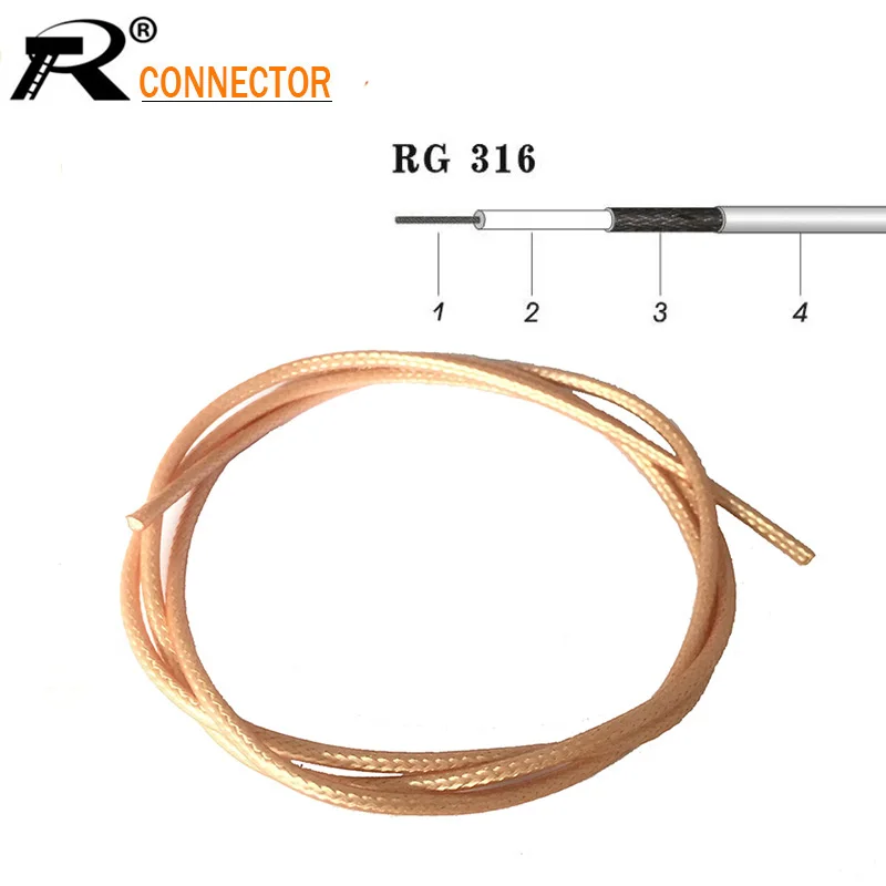 RG316 РЧ коаксиальный кабель 1 м с концевым хвостом высокое качество