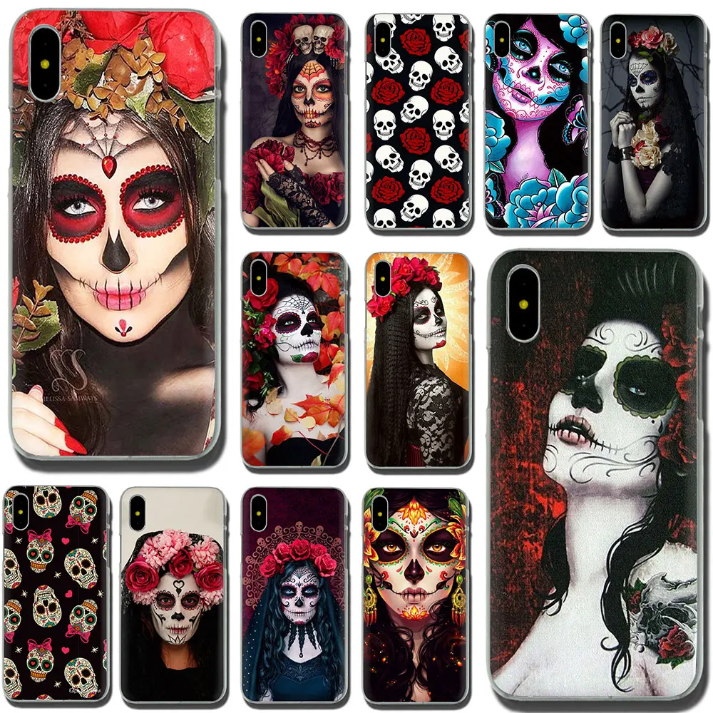 Catrina красивая Роза девушка череп жесткий чехол для телефона iPhone SE 2020 11 Pro 6 6S Plus 7 8 X