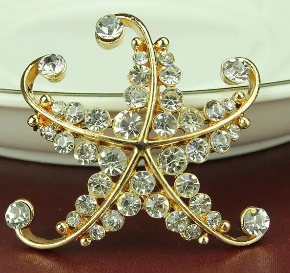 Personality Starfish Brooch Jewelry For Women/men Fashion Pins Metal Scarf Wedding Gift Diy Jewellery Accessories | Украшения и