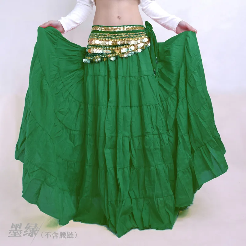 skirt-Dark green 1 шт., модная длинная юбка в этническом стиле для танцев в богемном стиле, Женская юбка для Танцев Живота, бальная юбка, юбка для занятий танцами - Цвет: skirt-Dark green