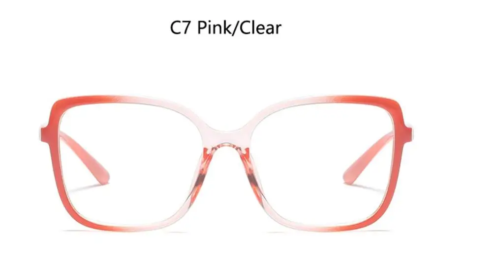 c7 pink clear Ультра-светильник, оправа, модные квадратные очки для чтения, оптические очки, оправа, трендовые Брендовые очки для женщин, ретро красные очки - Цвет оправы: c7 pink clear