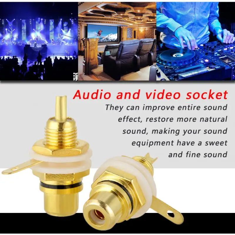 WALFRONT 10 шт./лот позолоченный гнездо RCA панель терминал шасси Hi Fi аудио