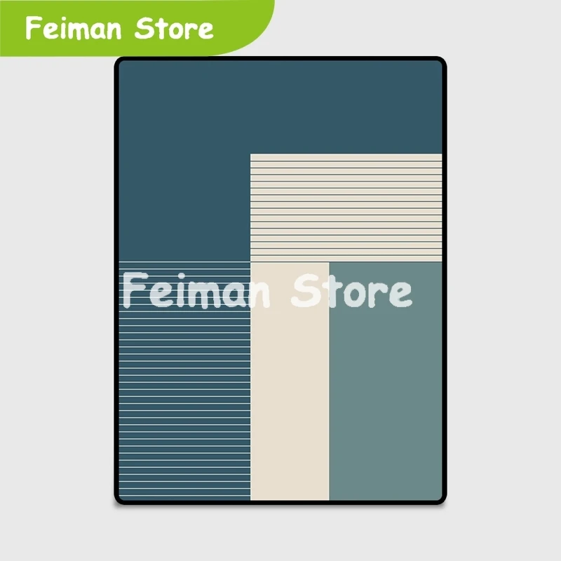 Сине белые Ковровые Коврики в скандинавском стиле для гостиной спальни