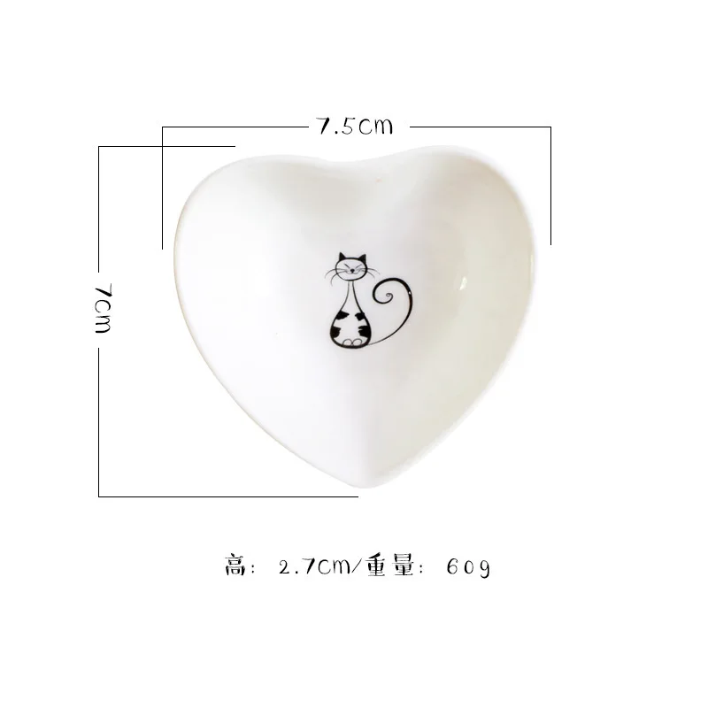 Керамическая тарелка для соуса Love Heart или Square кошек уксуса приправ масла соли