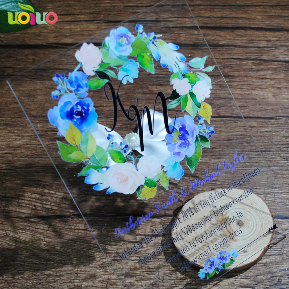 

10 шт., акриловые открытки с цветочным принтом