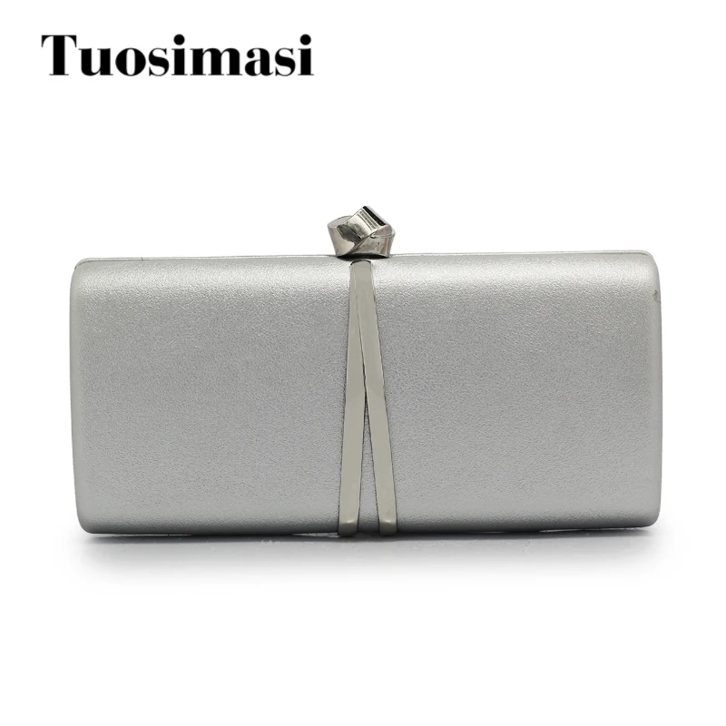 

2017 New Party Bag Women Evening Bags Grey Gold and Black PU Box Ladies Wedding Clutches Day Clutch With Chain(C1396)