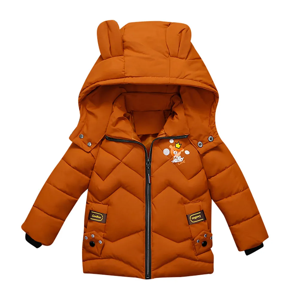 Coffee Warm Winter Jacket Fashion Kids Coat Boys Girls Thick Coat Padded Winter Jacket Clothes Park For Girls Boys Kids Overcoat - Цвет: Coffee