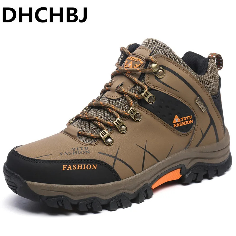 

Hiking Sneakers Men's Outdoor Tourism Hiking Shoes Fishing Breathable Trekking Shoes Antiskid Comfortable Boots Leather
