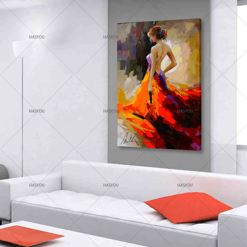 New style 100% Handpainted Abstract portrait Oil Painting on Canvas Handmade sexy girl For Living Room Wall Art Picture | Дом и сад
