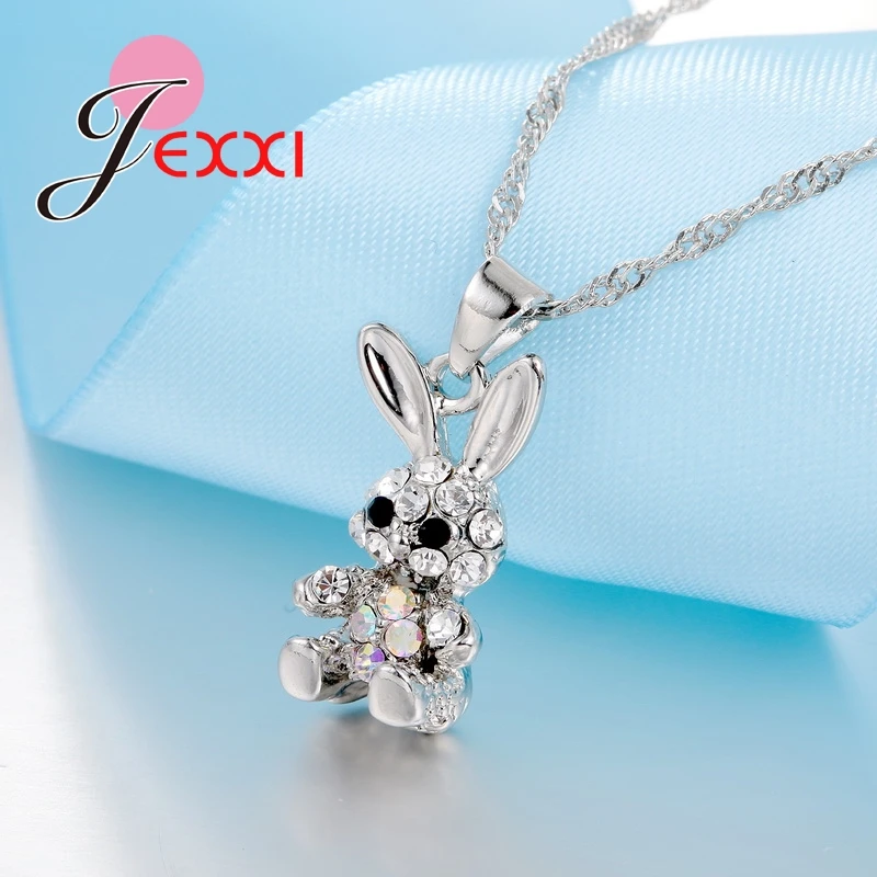 Женская цепочка из серебра 925 пробы с кулоном в виде кролика|necklace earring|earrings necklace925