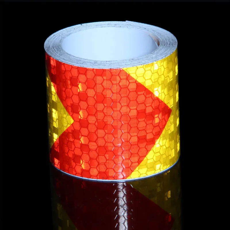 yellow red 3 м безопасности Предупреждение наклейка светоотражающая клейкая лента для стайлинга автомобилей багажник мотоцикл езда на велосипеде на Стикеры Светоотражающие стрелка - Цвет: yellow red