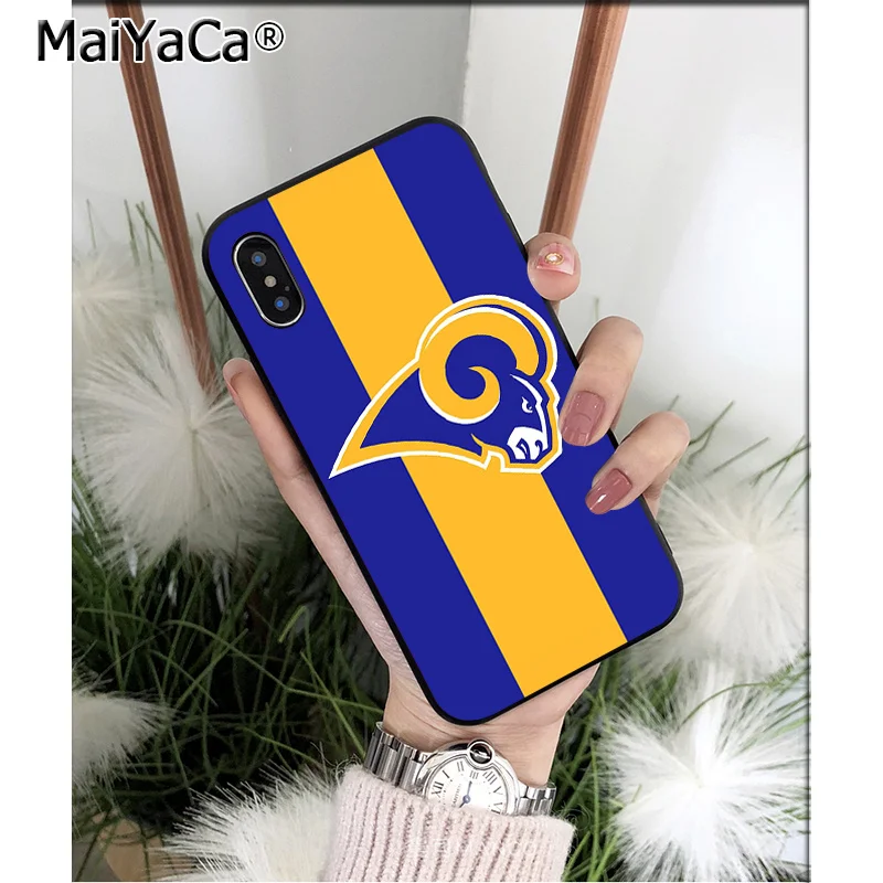 MaiYaCa клуб Лос-Анджелес Рэмс высокое качество чехол для телефона для Apple iPhone 8, 7, 6, 6S Plus, X XS Макс 5 5S SE XR крышка