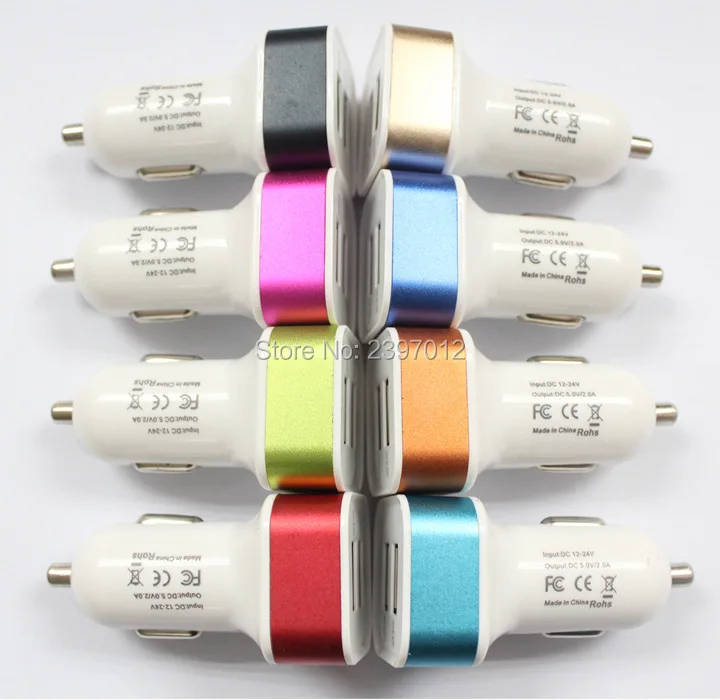 SZAICHGSI 2.1A + 1A usb 2-портовый алюминиевый сплав металлический автомобильный адаптер