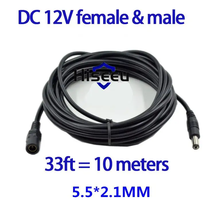 30 футов 10 м 5,5 мм x 2,1 мм 5,5/2,1 мм 12 В DC Мужской Женский удлинитель шнур 20AWG для камеры видеонаблюдения и маршрутизатора
