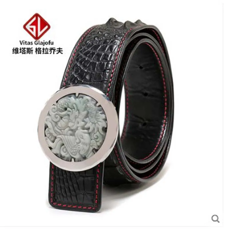 

weitasi Alligator leather belt business tungsten steel gold bagua diagram men's belt leather casual smooth buckle